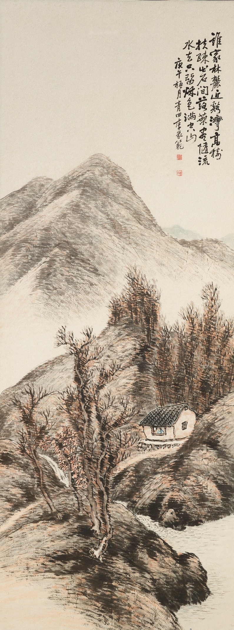 <h2>秋景</h2><p>作者：李象范</p><p>创作年代：1930年</p><p>规格：123cm×46.6cm</p><p>品类：纸本水墨设色</p>